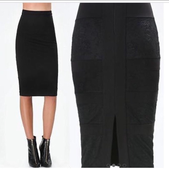 Bebe Black Pencil Skirt - Picture 1 of 4